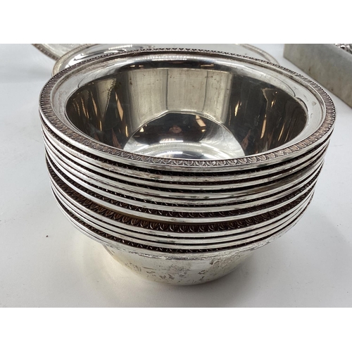 49 - A large collection of Continental 800 marked white metal items to include bowls and plates