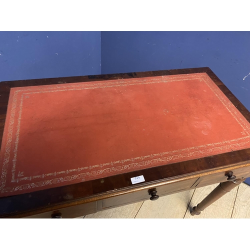 514 - Table with red leather top