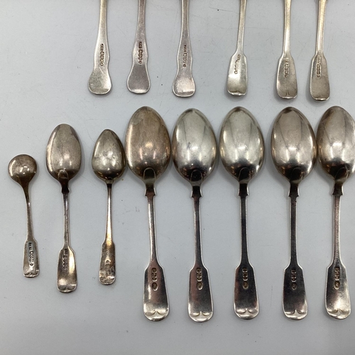 53 - A collection of Sterling silver tea spoons, various date and makers, Scottish Assay marks, 360g appr... 