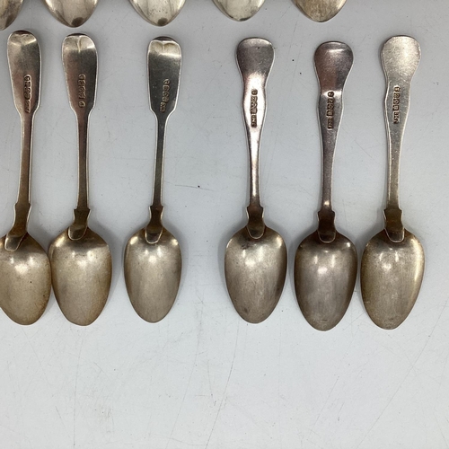 53 - A collection of Sterling silver tea spoons, various date and makers, Scottish Assay marks, 360g appr... 