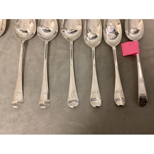 80 - A collection of C18th and later spoons, to include a set of four Irish examples, Hester Bateman etc,... 