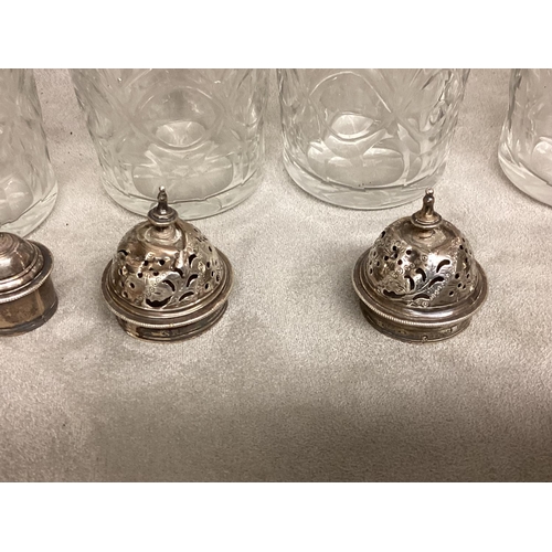 94 - A C19th silver and white metal cruet set, Birmingham 1852, 26cmH