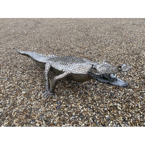 346 - CLARE TUPMAN, British, Large sculpture of a crocodile, 250cm L. Notes: Clare Tupman, mother of 4, at... 