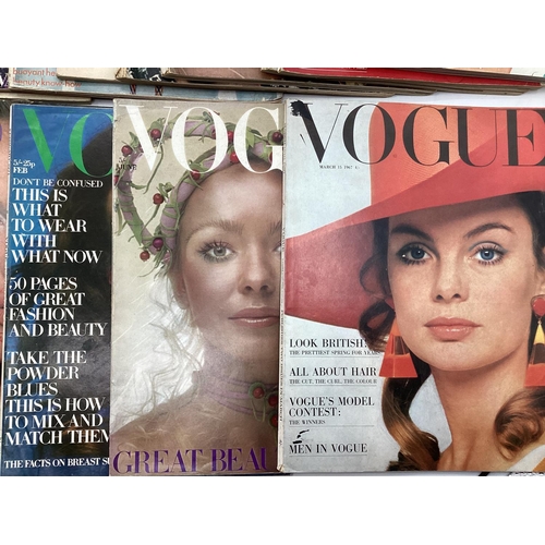 135 - A collection of mid to late C20th fashion magazines, Vogue, beauty etc.  NB some covers have been dr... 