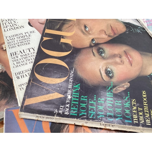 135 - A collection of mid to late C20th fashion magazines, Vogue, beauty etc.  NB some covers have been dr... 