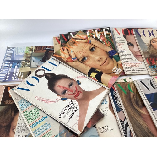 135 - A collection of mid to late C20th fashion magazines, Vogue, beauty etc.  NB some covers have been dr... 