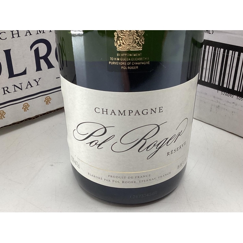 144 - 12 bottles of Pol Roger Brut Reserva Champagne, each 75cl. Circa 2021