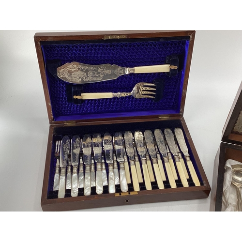 15 - A collection of silver plated wares to include boxed cutlery sets and other items