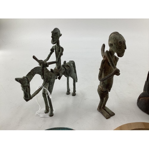 193 - Cast metal west African style figures etc together with other collectable items