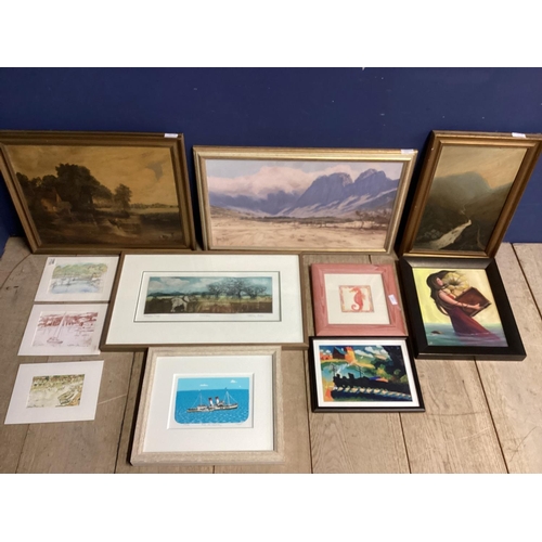 391 - A quantity of decorative pictures and prints in glazed and unglazed frames