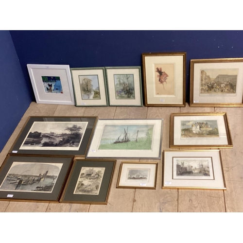 392 - A quantity of decorative pictures and prints in glazed frames, various subjects