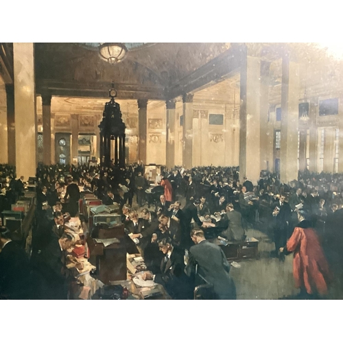 394 - Two limited edition prints, the underwriting room at Lloyds and Lloyd entrance by Terrence Cuneo in ... 