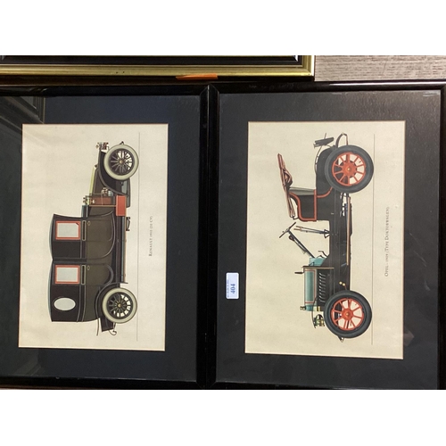 404 - Mixed lot of framed prints to include images of pigs, classic motor etc various sizes