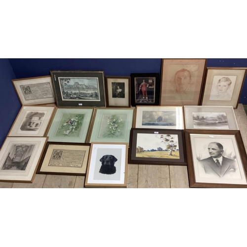 406 - A large collection of glazed and unglazed pictures and prints to include V R Watt 1186-1970 watercol... 