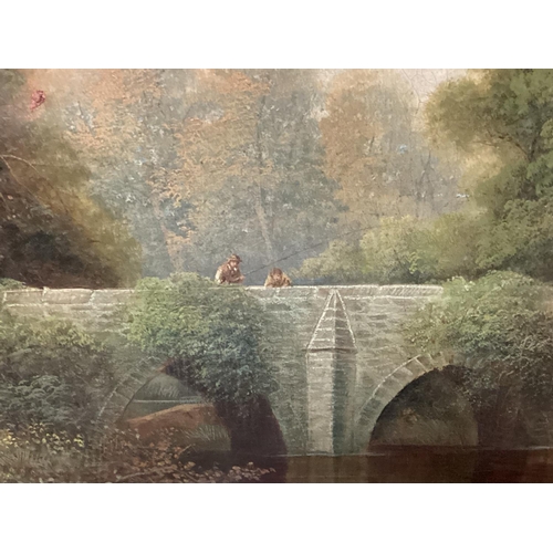 412 - George Harris (1856-1924) - Oil on Canvas- Wickham Bridge, Bristol 1895 Signed. Width 127 cm x Heigh... 