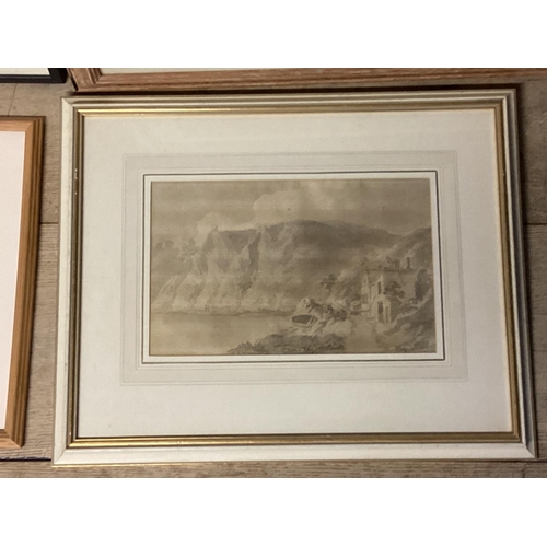 416 - A quantity (5) of framed pictures and prints, including E Becker, RWS, Near the Hotwells, watercolou... 