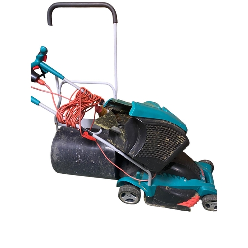 426 - Bosch electric mower, and a garden roller  (all sold as seen and as found, with no guarantees or cer... 