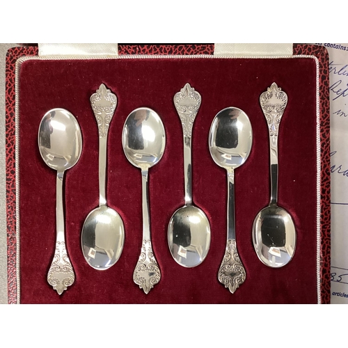 43 - Four boxed sets of sterling silver, tea and coffee spoons, various dates and makers   grams