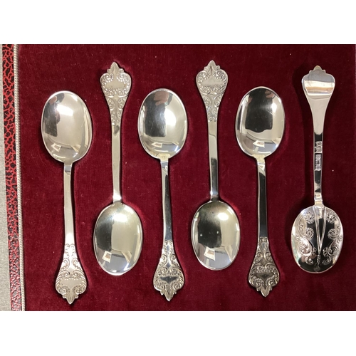 43 - Four boxed sets of sterling silver, tea and coffee spoons, various dates and makers   grams