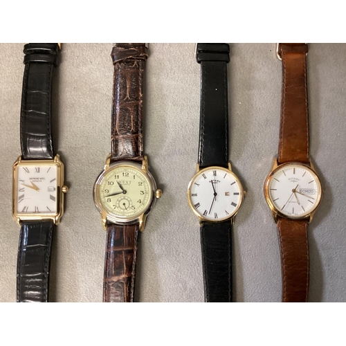 47 - A collection of high street fashion watches, Raymond Weil, Jacques Farel, Slazenger etc