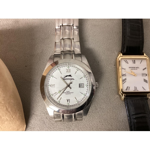 47 - A collection of high street fashion watches, Raymond Weil, Jacques Farel, Slazenger etc