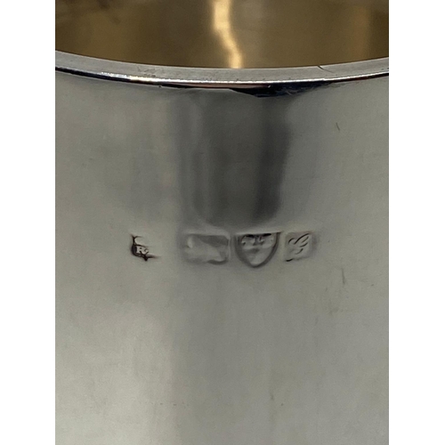 39 - A sterling silver goblet on circular foot, chester 1907, makers mark partially rubbed 275 g, 24cmH