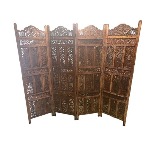 429 - Two carved wooden decorative screens, minor wear, need a clean