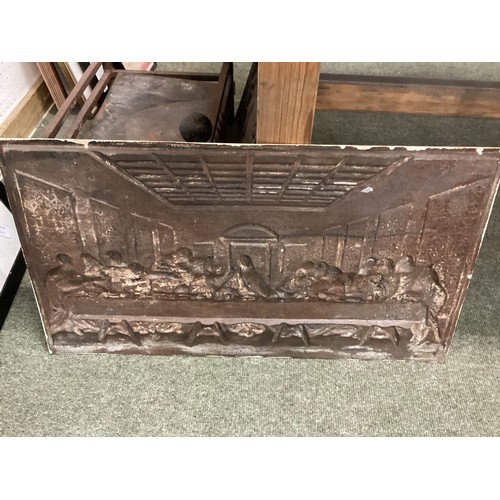 258 - A cast metal plaque depicting the last supper, 65 x 38cm