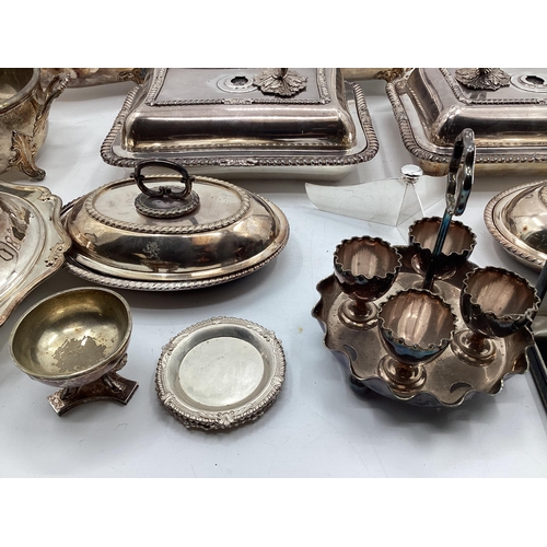 10 - A large collection of silver plated wares