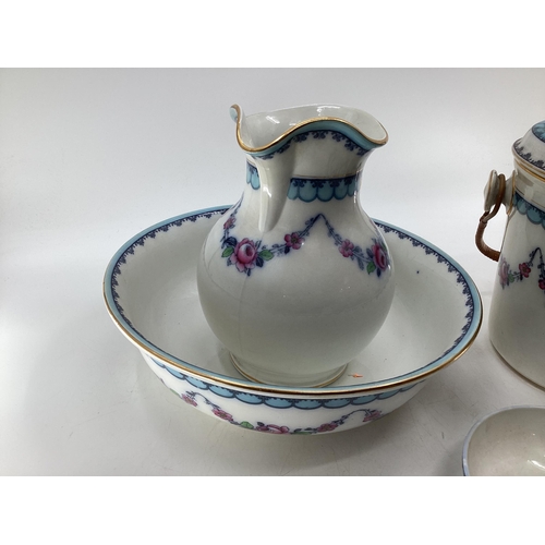 130 - Late C19th / early C20th ceramic washing set by Losol Burslem to include jug, large bowl, slop bucke... 