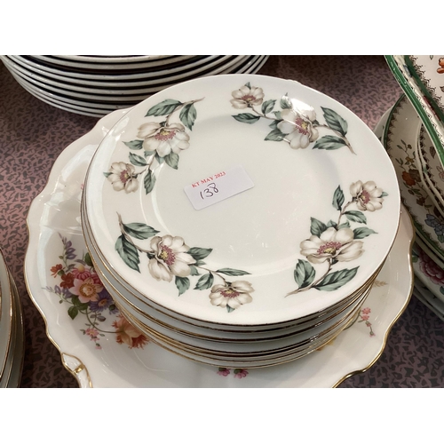 138 - A collection of mixed ceramics to include Imari plates, Burslem, Pamona dining set and other items