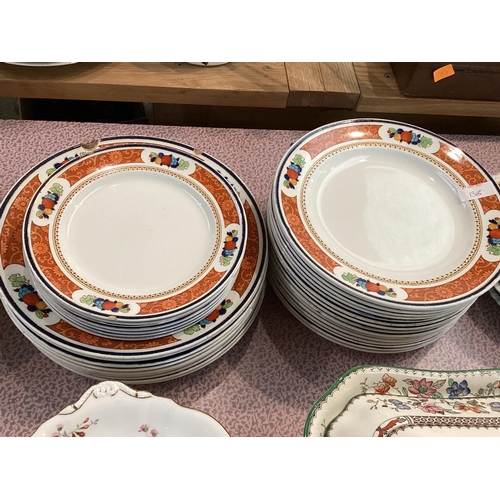 138 - A collection of mixed ceramics to include Imari plates, Burslem, Pamona dining set and other items