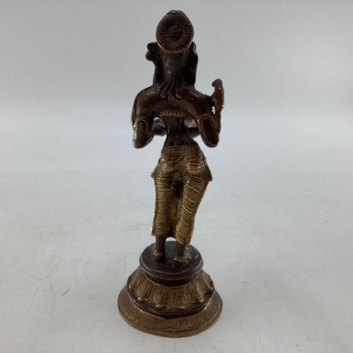 177 - A South Asian bronze figure of Deepa Lakshmi (representation of the Hindu Goddess Lakshmi) symbol of... 