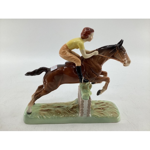 178 - Beswick model of a horse and rider jumping, and A Royal Doulton Piper