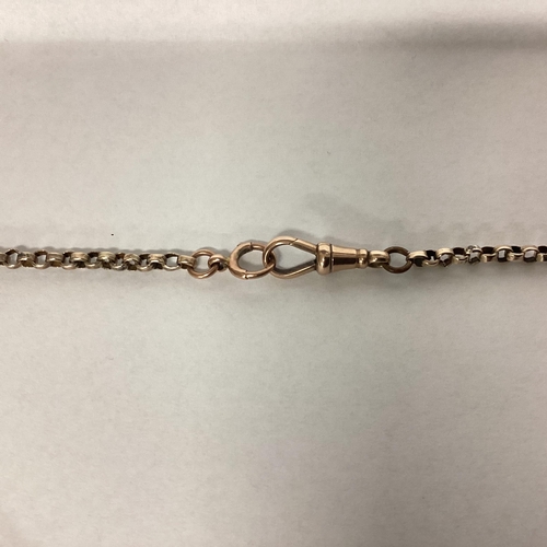 20 - A 9ct gold curb link Albert Chain with Lobster Clasp and T-Bar,40cm.  10g