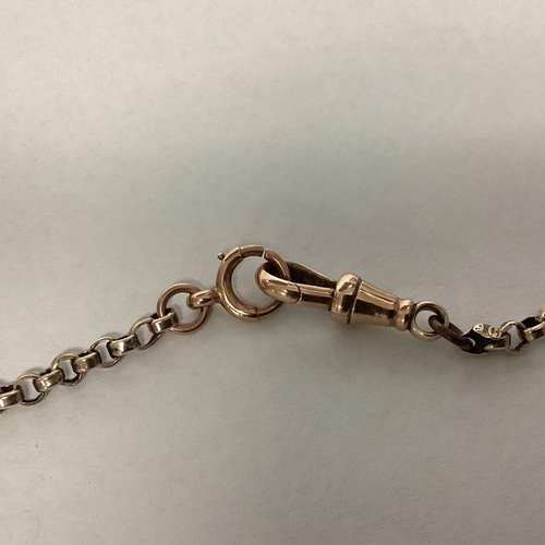 20 - A 9ct gold curb link Albert Chain with Lobster Clasp and T-Bar,40cm.  10g