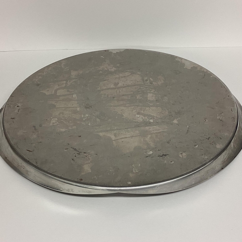 210 - A Moet and Chandon stainless steel circular tray 36 x 25cm