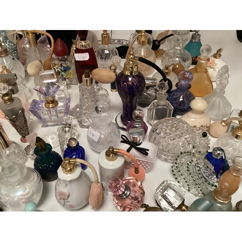 214 - A large collection of perfume bottles mid to late C20th (quantity)