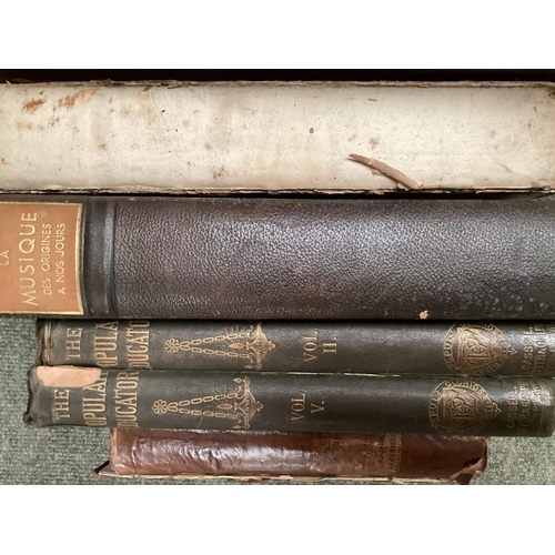 219 - A collection of C19th/C20th books to include Thackery Works Cassells Popular Educator and La Musique... 