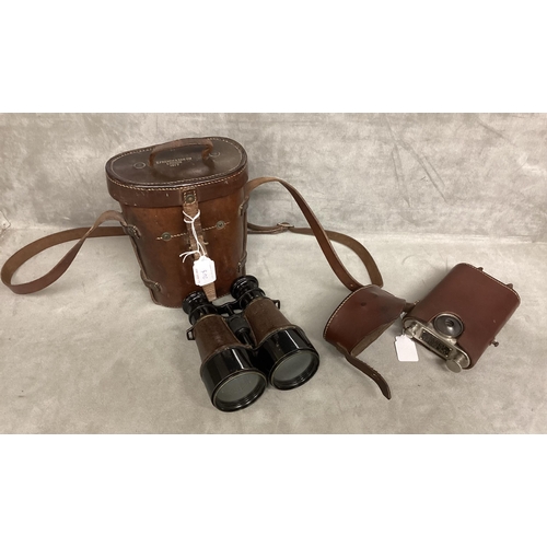 248 - A WW1 Period British Officers Orilux torch IN ORIGINAL Sam Brown Leather carry case, 15cmH, together... 