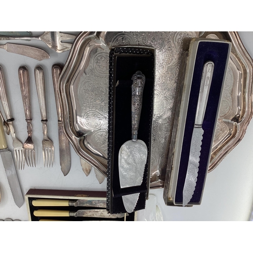 28 - Collection of silver plated and white metal items