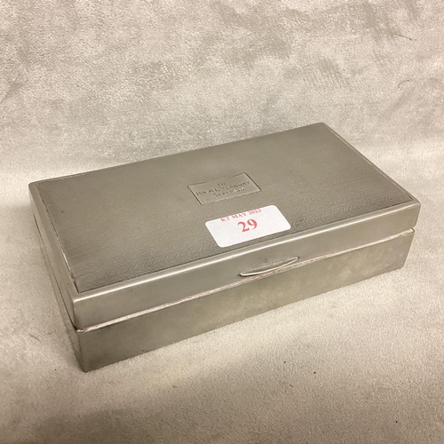 29 - A collection of sterling silver and white metal items to include a pewter cigarette box