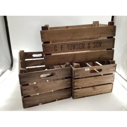 306 - Three vintage wooden crates stamped G F Townsend and Son