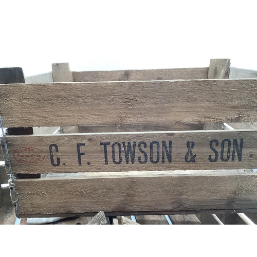 306 - Three vintage wooden crates stamped G F Townsend and Son