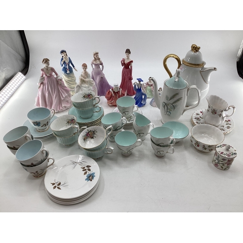 326 - Collection of mixed ceramics to include Royal Doulton and Copeland ceramic ladies, Giselle Queen Ann... 