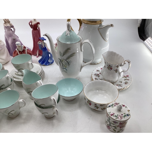 326 - Collection of mixed ceramics to include Royal Doulton and Copeland ceramic ladies, Giselle Queen Ann... 