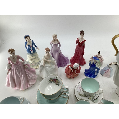 326 - Collection of mixed ceramics to include Royal Doulton and Copeland ceramic ladies, Giselle Queen Ann... 