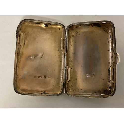 36 - Three Sterling silver pepperettes, together with a silver sovereign case and silver cigarette case, ... 