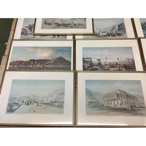 376 - Large collection of modern etching prints of Chinese scenes, in gilt glazed frames (24)