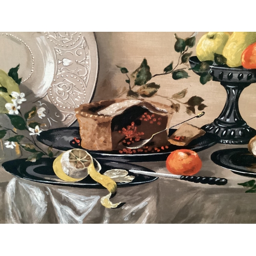 378 - A large still life painting , still life, 74cm x 130cm